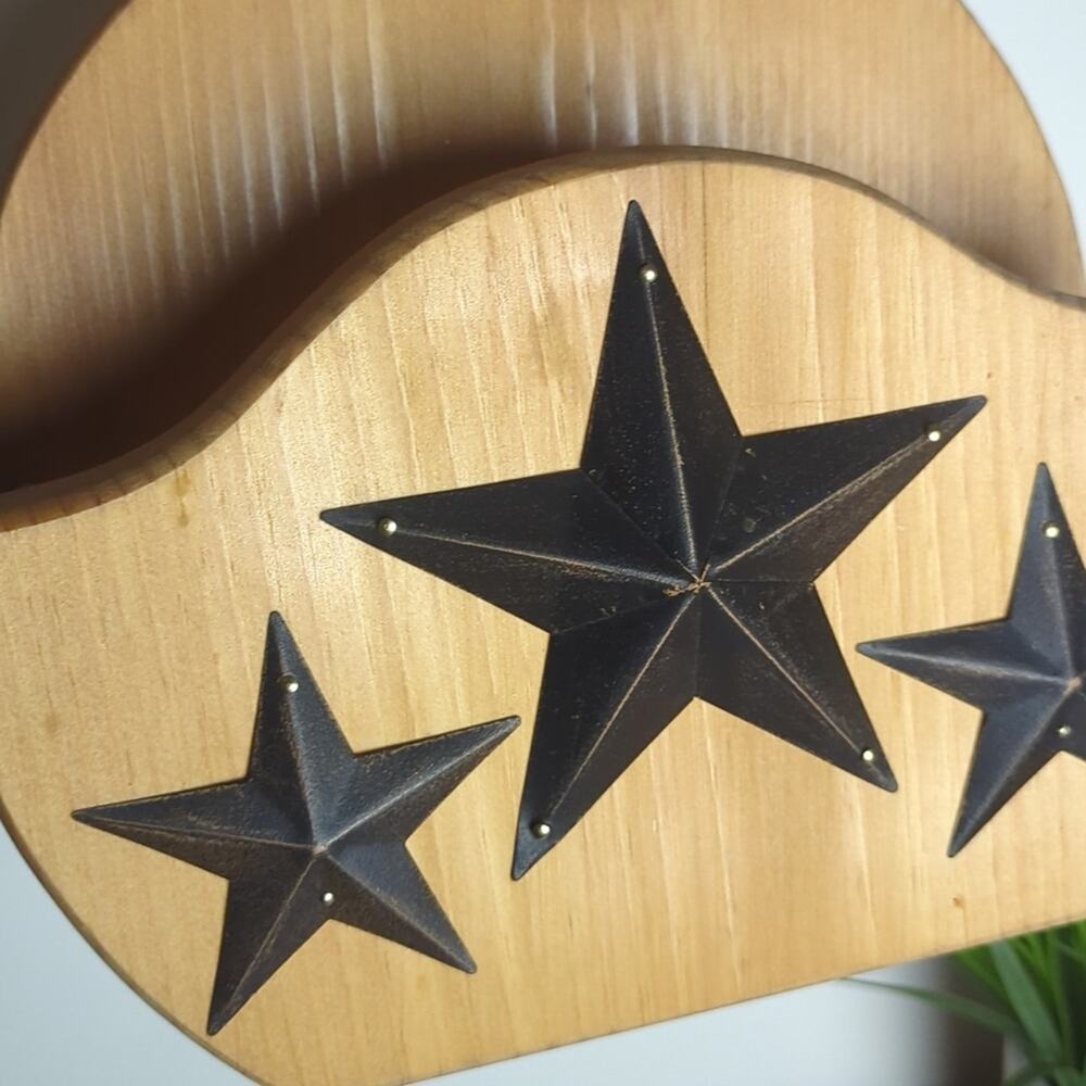 Primitive Barn Star Wall Plate Rack Shelf Farmhouse Rack Tabletop/Wall Mount - Picture 4 of 12